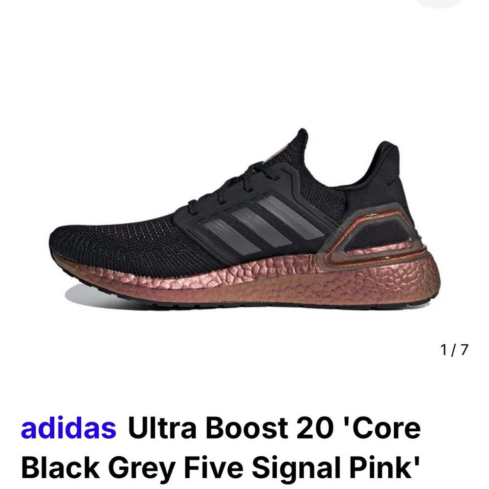 Adidas Ultra Boost 20 in Black and Pink